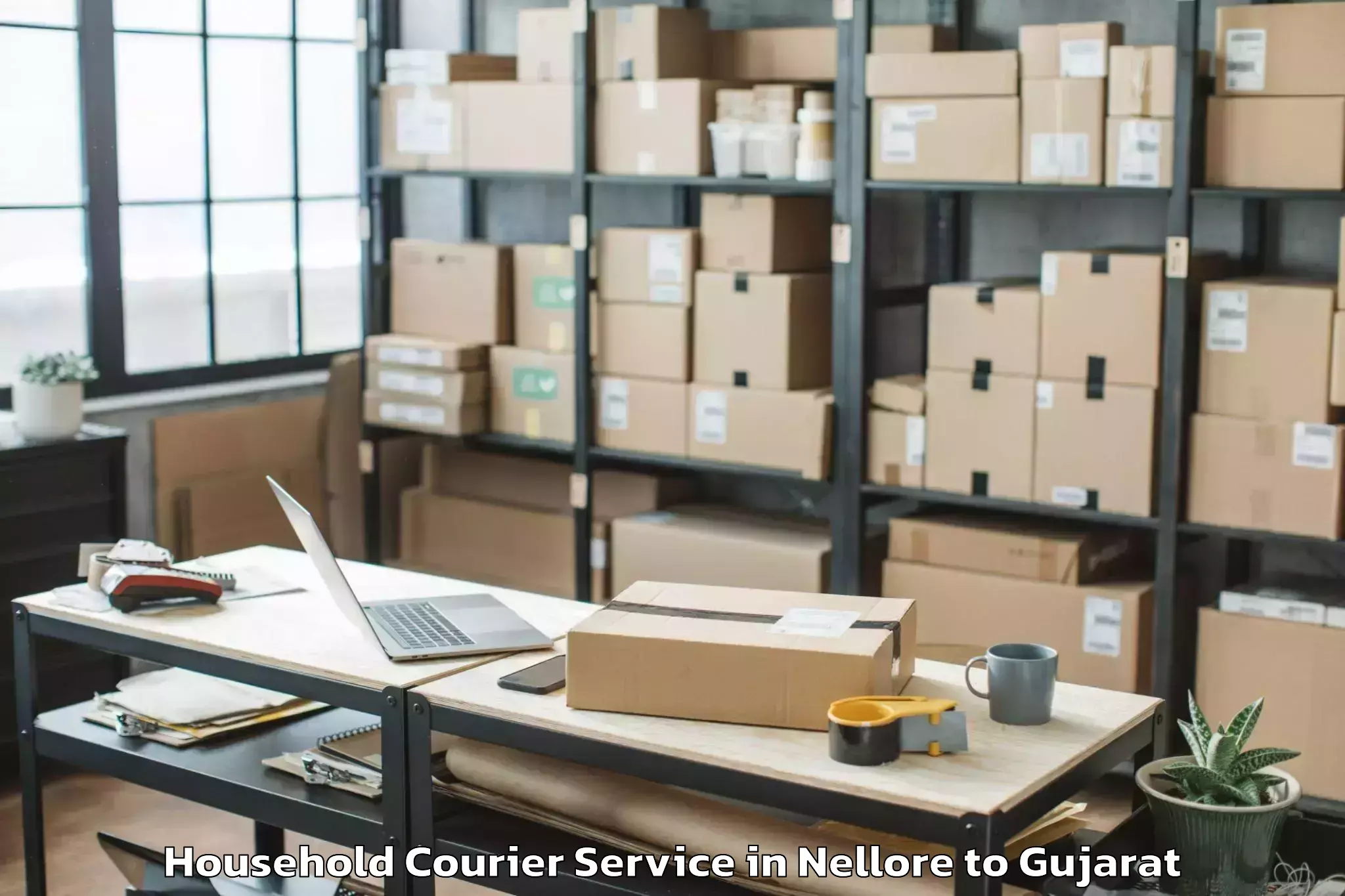 Professional Nellore to Vaghodia Ina Household Courier